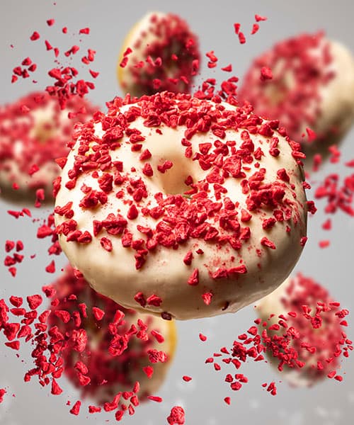 Imagen platillo Dona glass con Chispas Sabor Fresa 